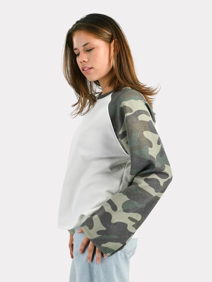 Camo longsleeve - groen/wit