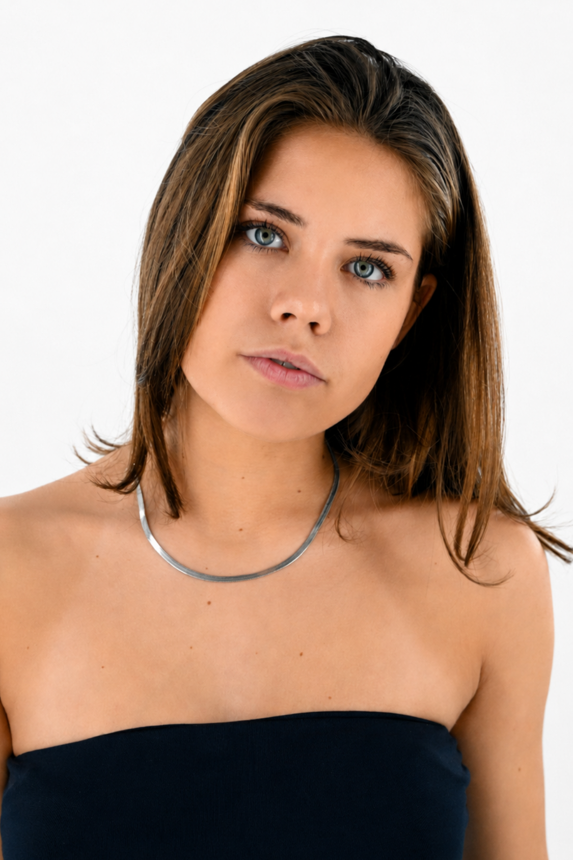 Basic flat necklace - silver