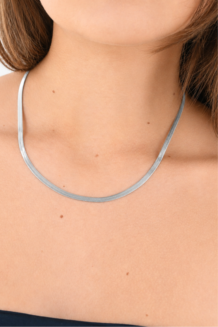 Collier plat basique - argent