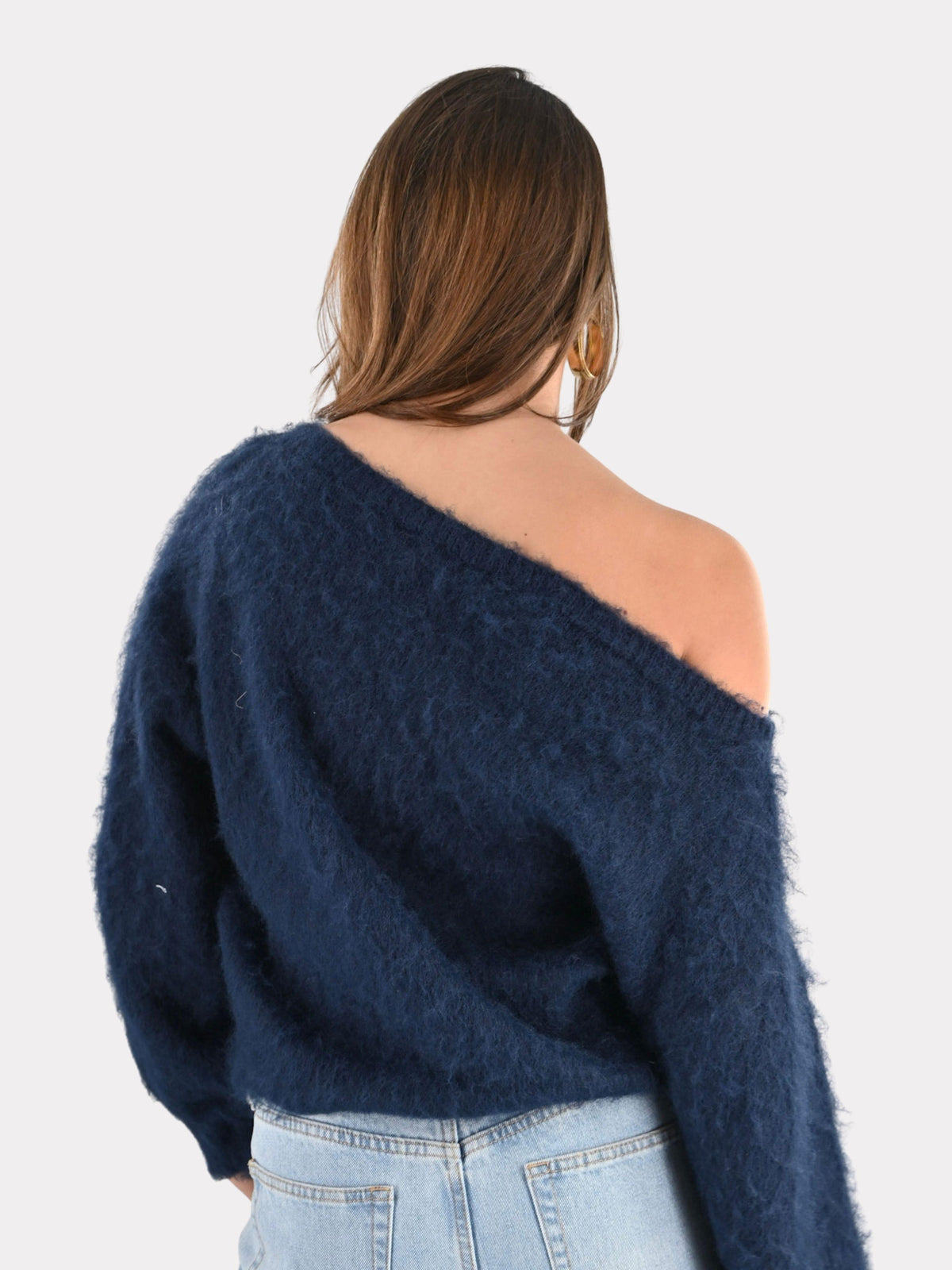 Maira off shoulder knit - navy