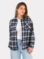 Flannel blouse - navy