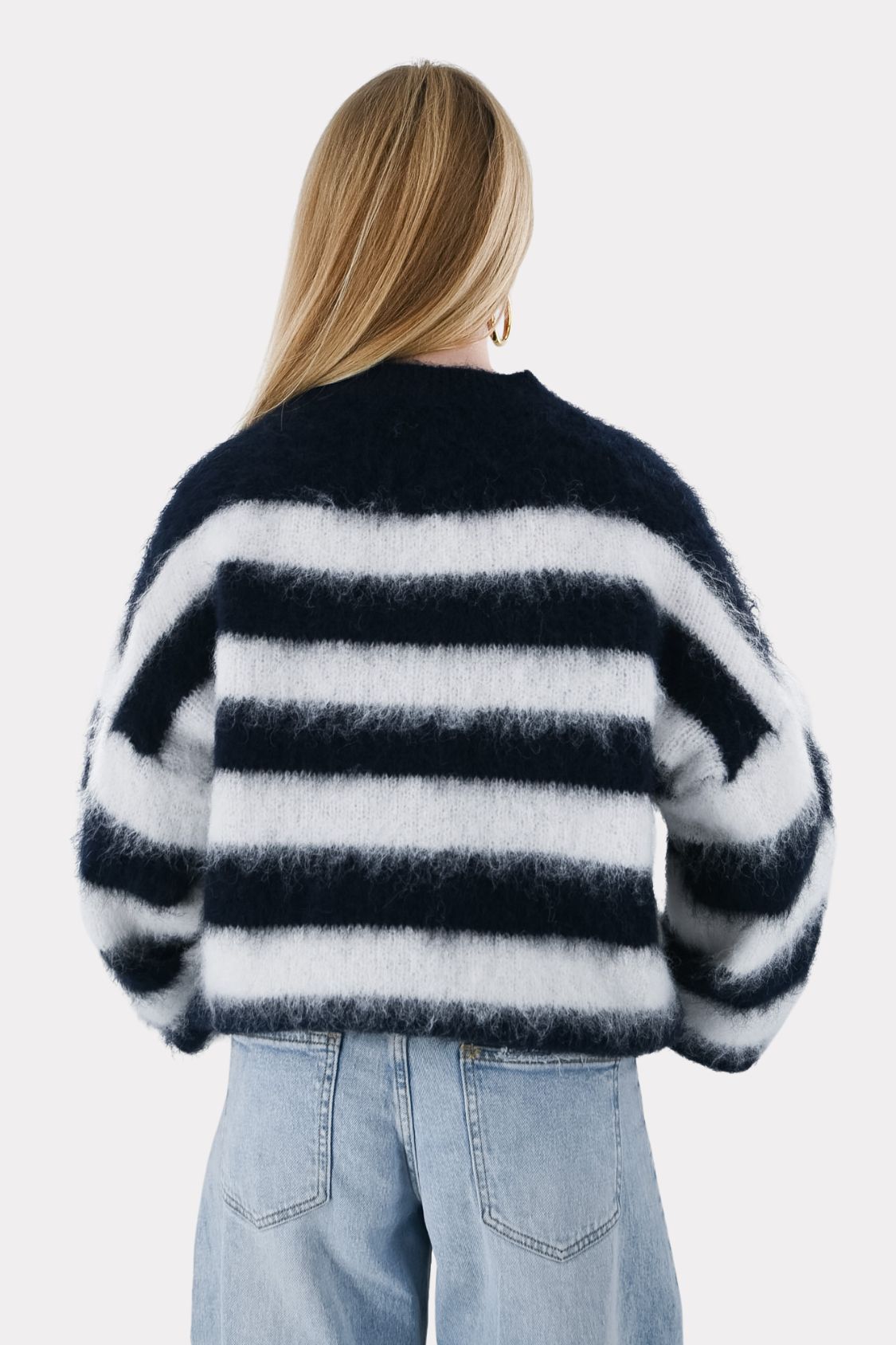 Molly knit - navy/wit