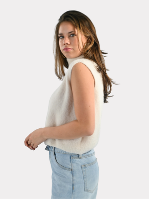 Cozy high knit - creme