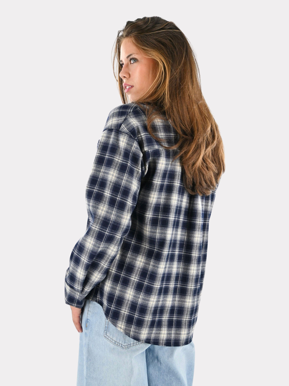 Flannel blouse - navy