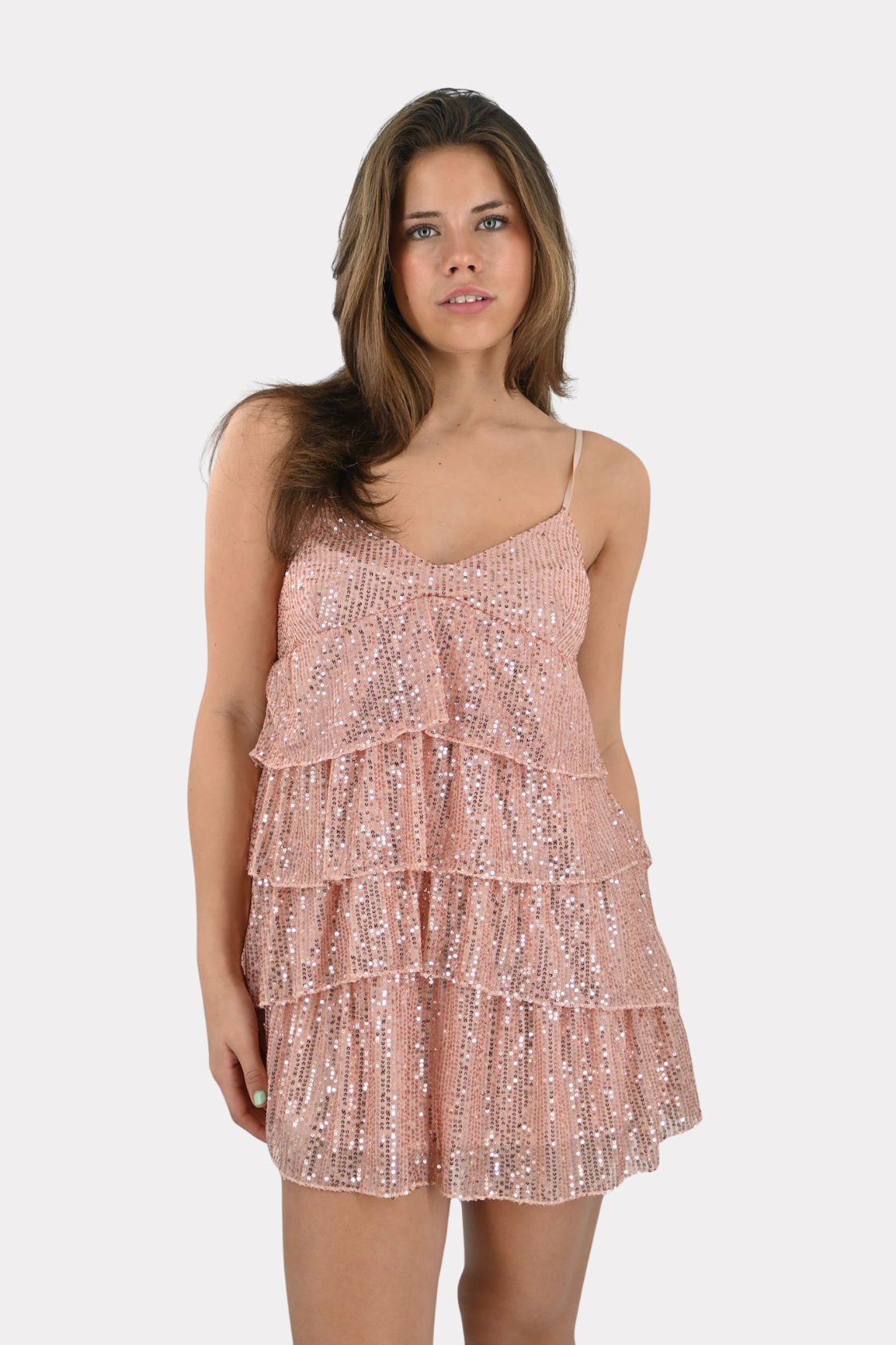 Champagne-sparkle-dress-light-pink-fashiontiger-4