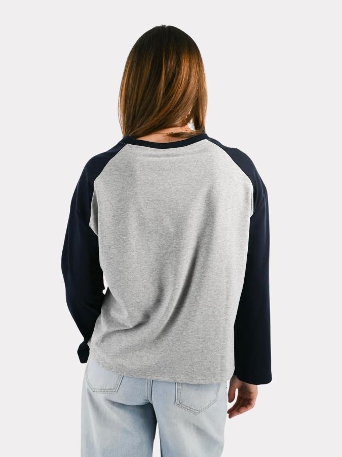 LA baseball long sleeve - navy/gray