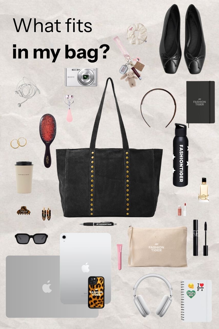 Nieten-Tasche - schwarz
