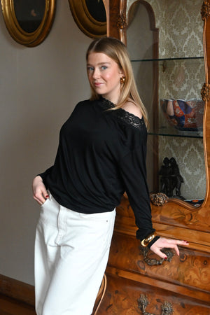 Michelle Spitzen-Top - Schwarz