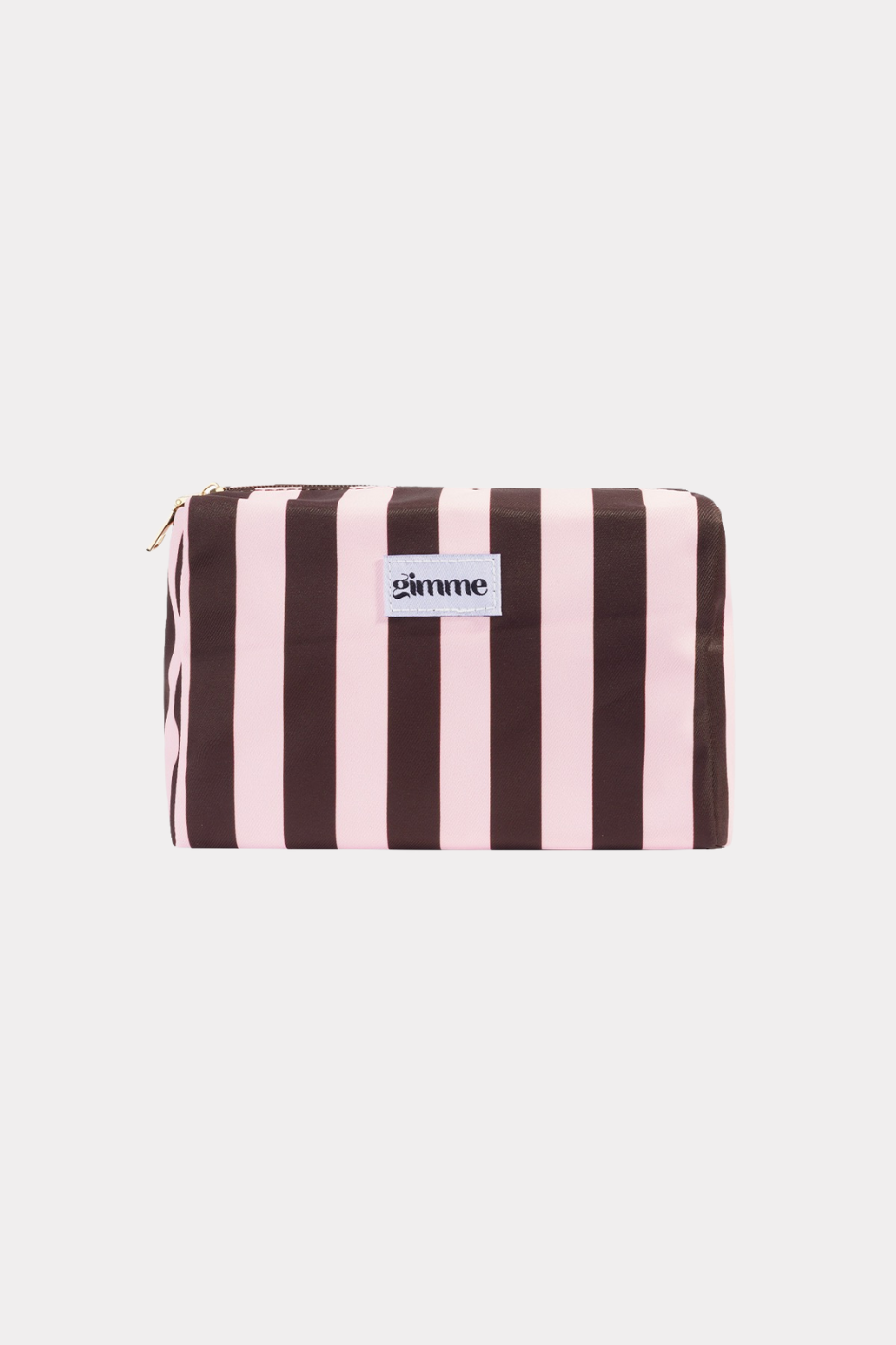 Candy stripe beauty bag - bruin/roze