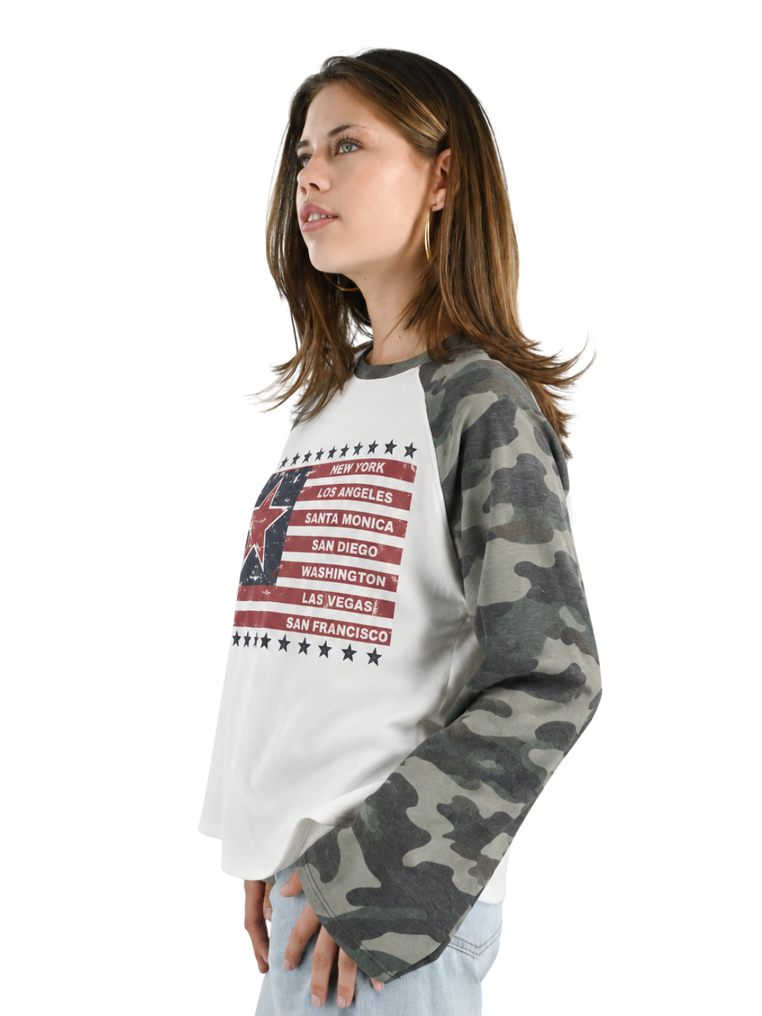 Varsity longsleeve - groen/wit