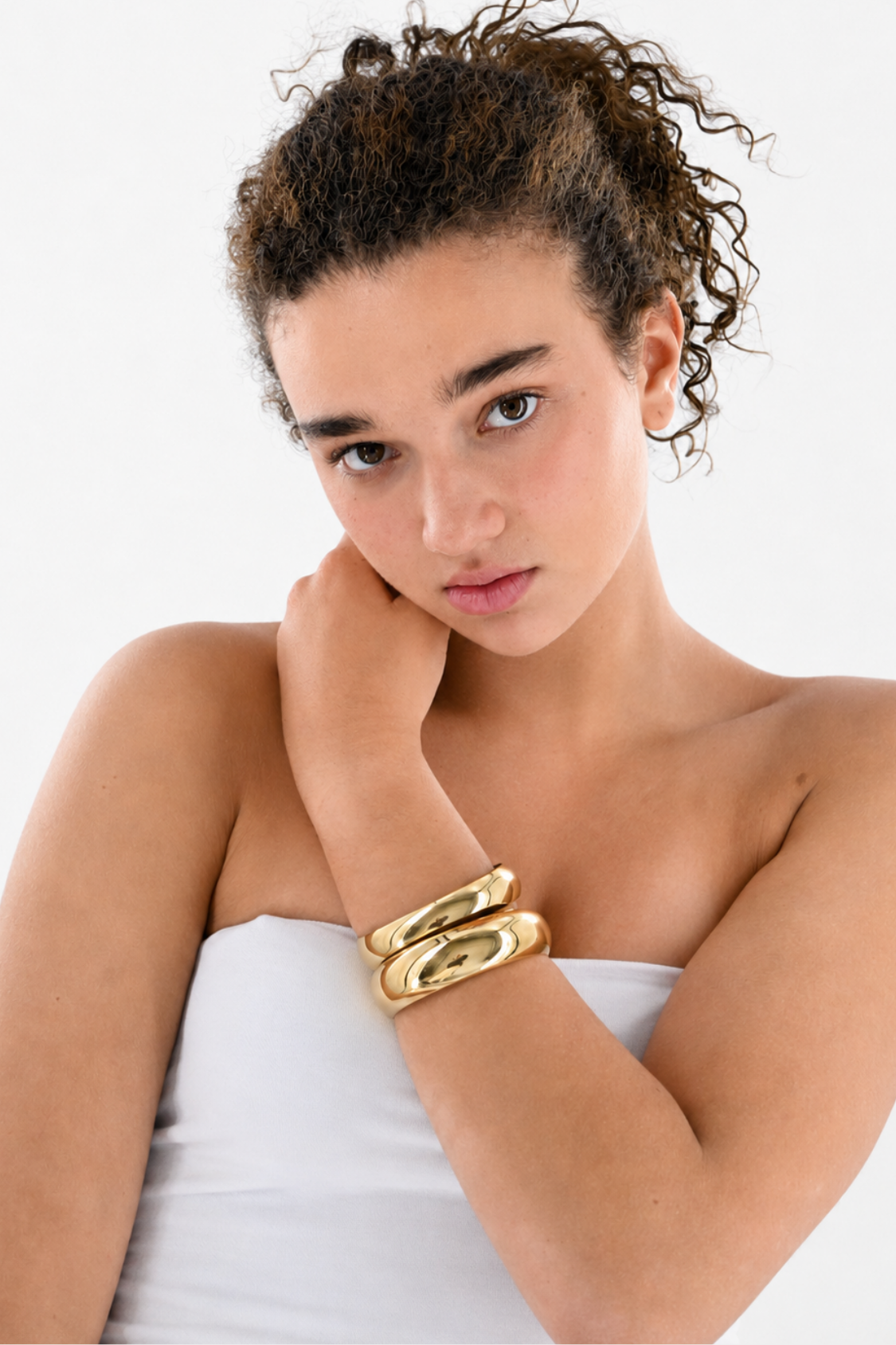 Statement bangle small - goud