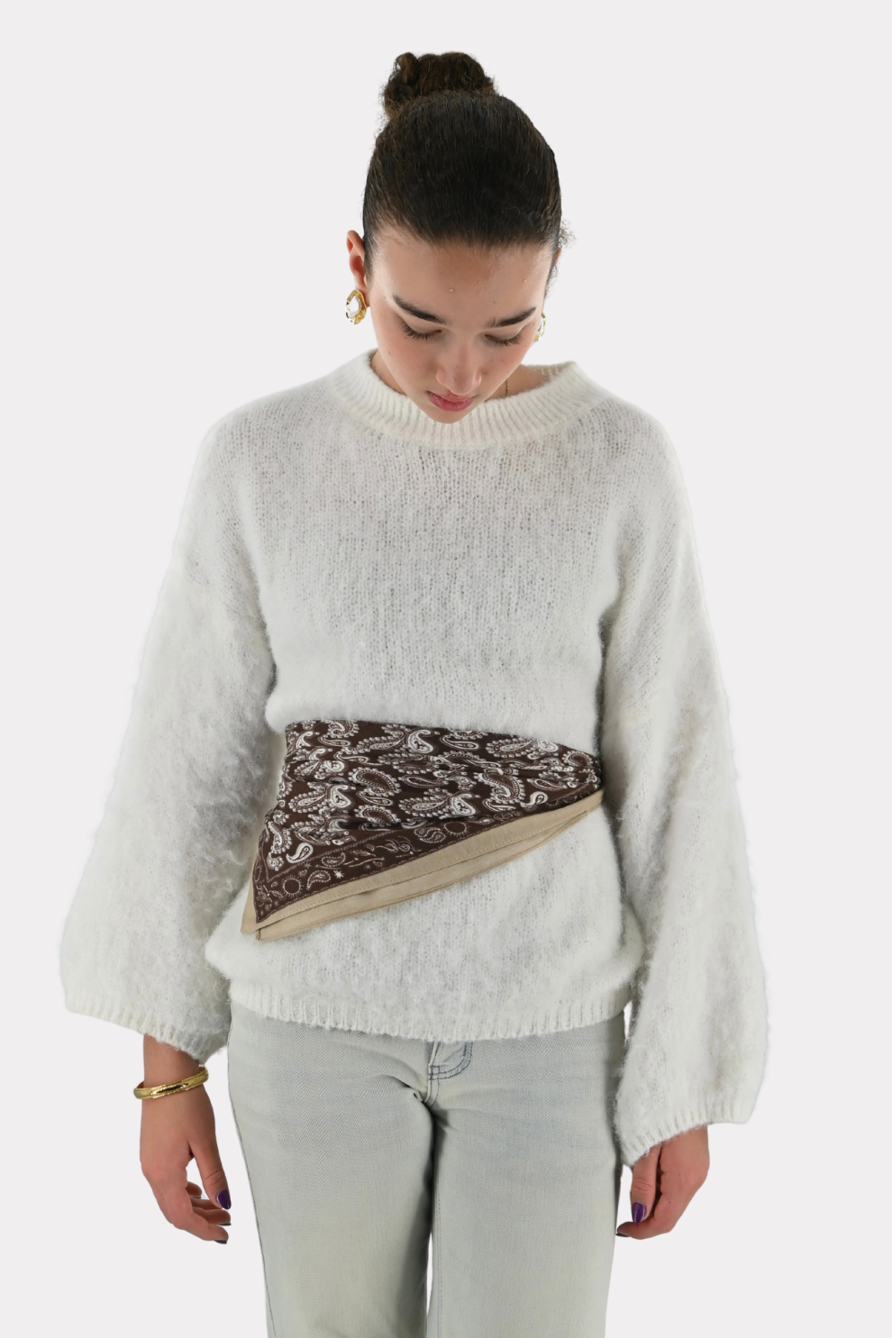 Boho paisley scarf - bruin