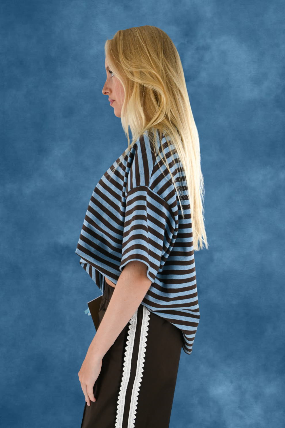 Striped Tiger T-Shirt - Brown/Blue