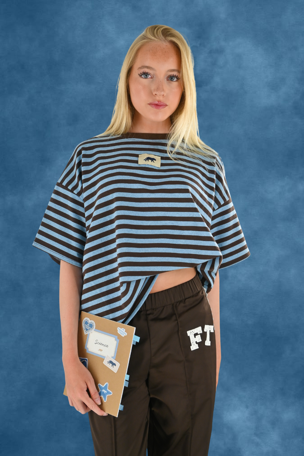 Striped Tiger T-Shirt - Brown/Blue