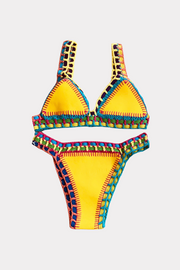 Ibiza bikini geel/wit reversible