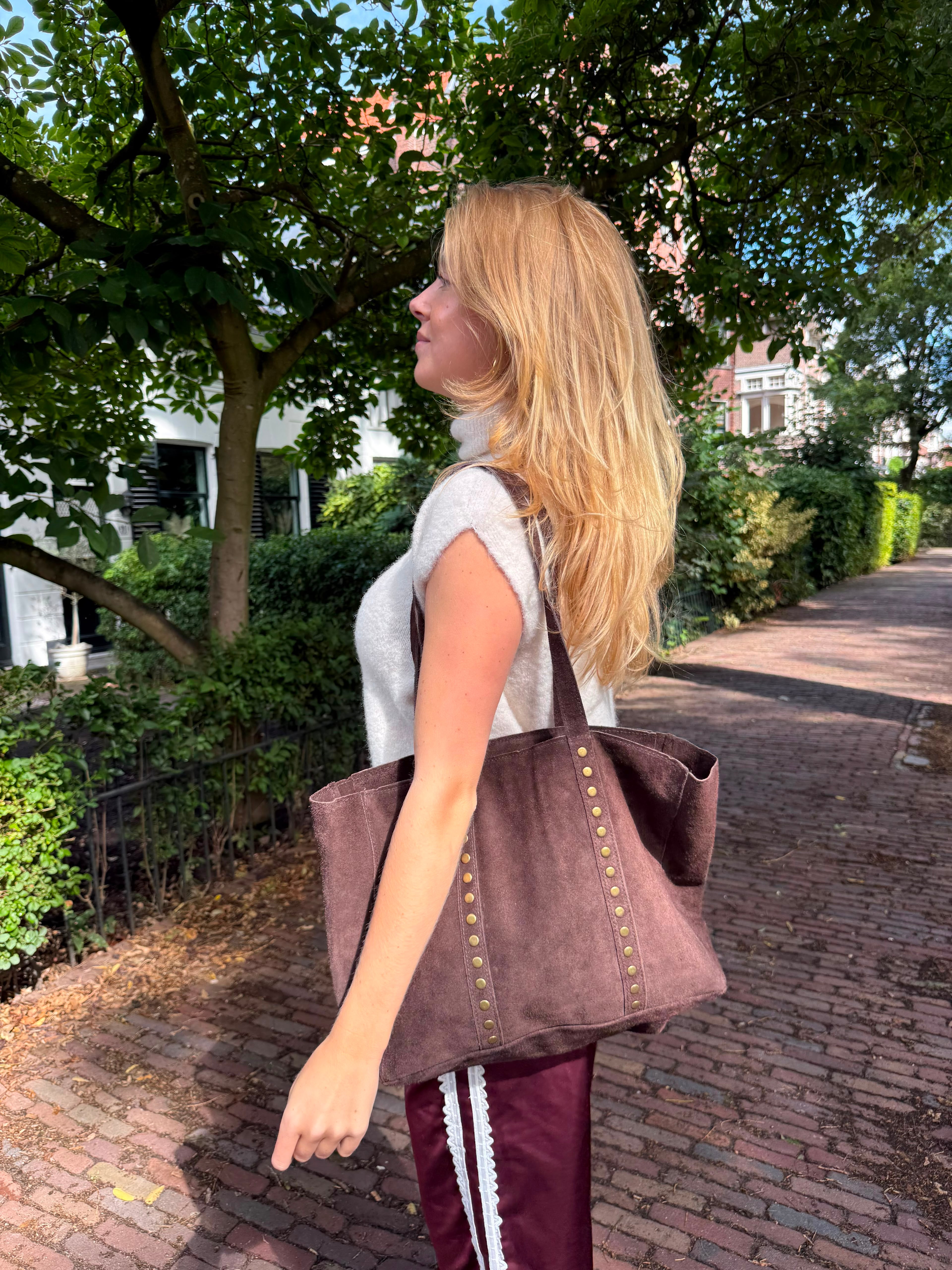 Studs bag - donkerbruin