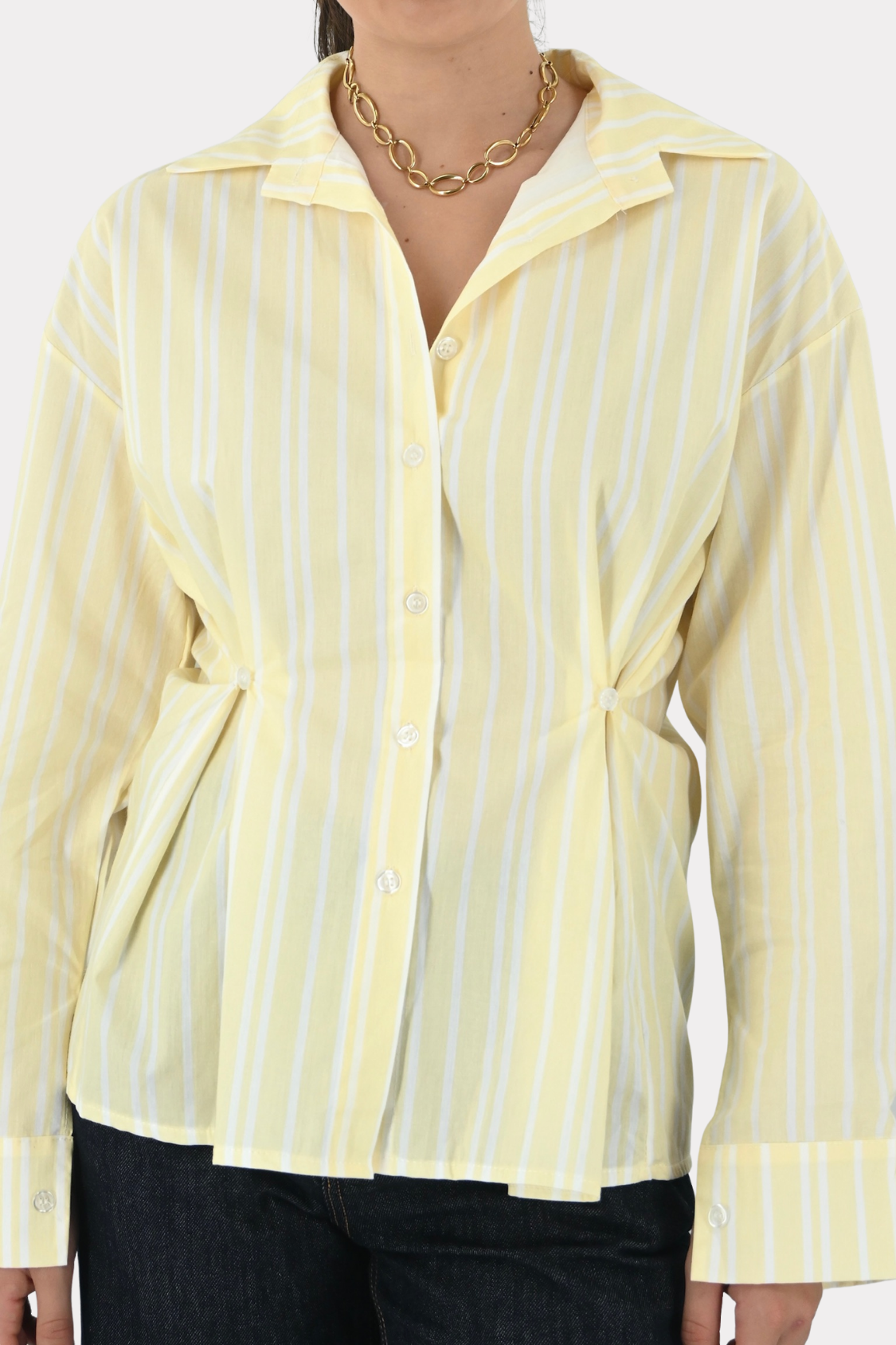 Fay-blouse-striped-pale-yellow/wit-fashiontiger-2