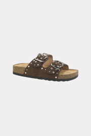 Quinty studded sandals - donker bruin