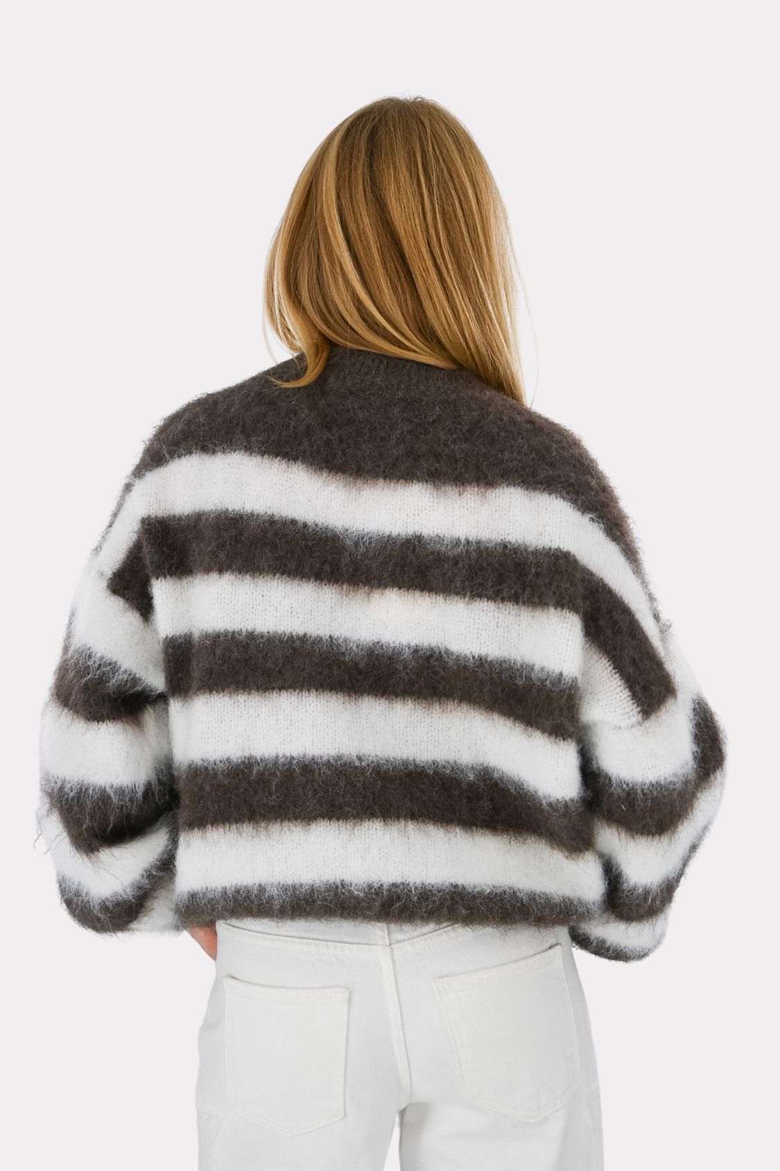 Molly knit - bruin/wit