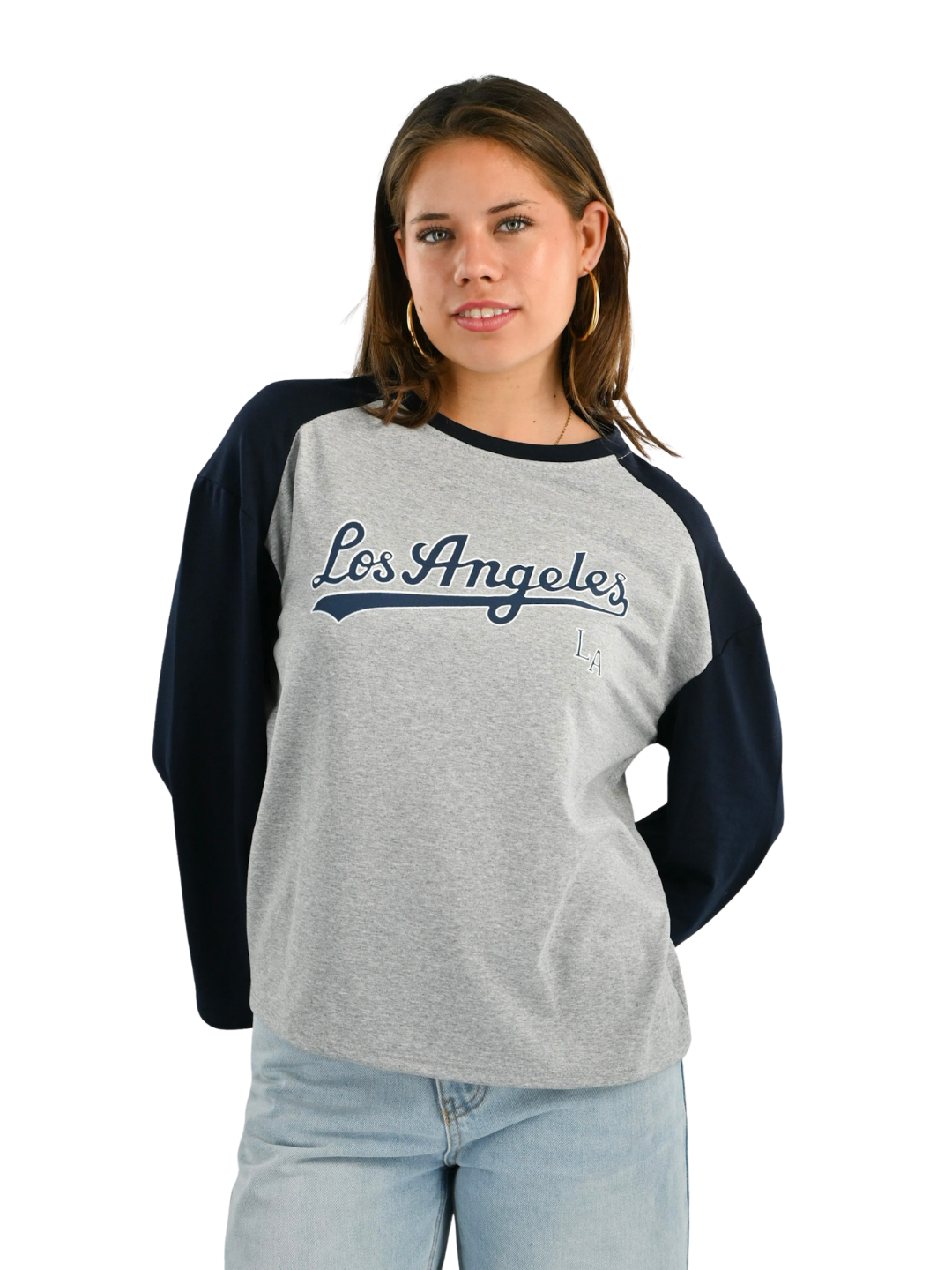 LA baseball long sleeve - navy/gray