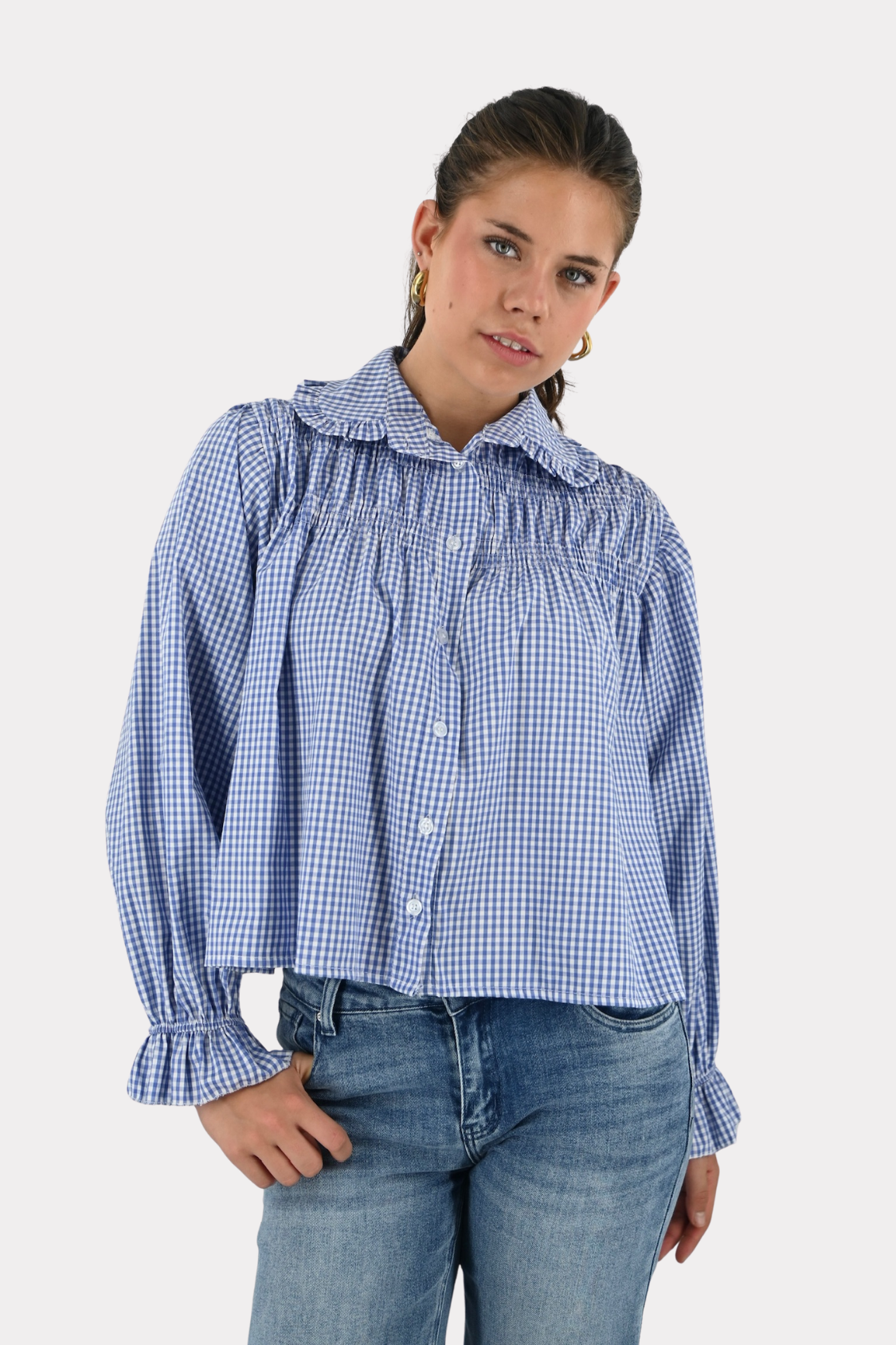 Elin-blouse-check-navy-fashiontiger-1