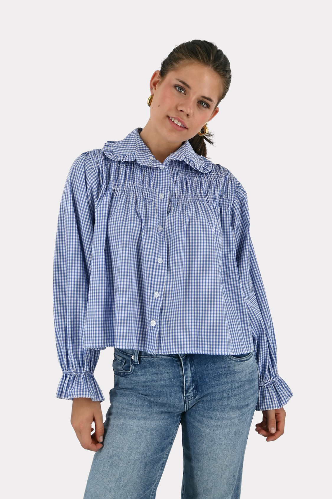 Elin-blouse-check-navy-fashiontiger