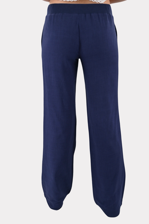 Leinen-Coast-Hose - Navy