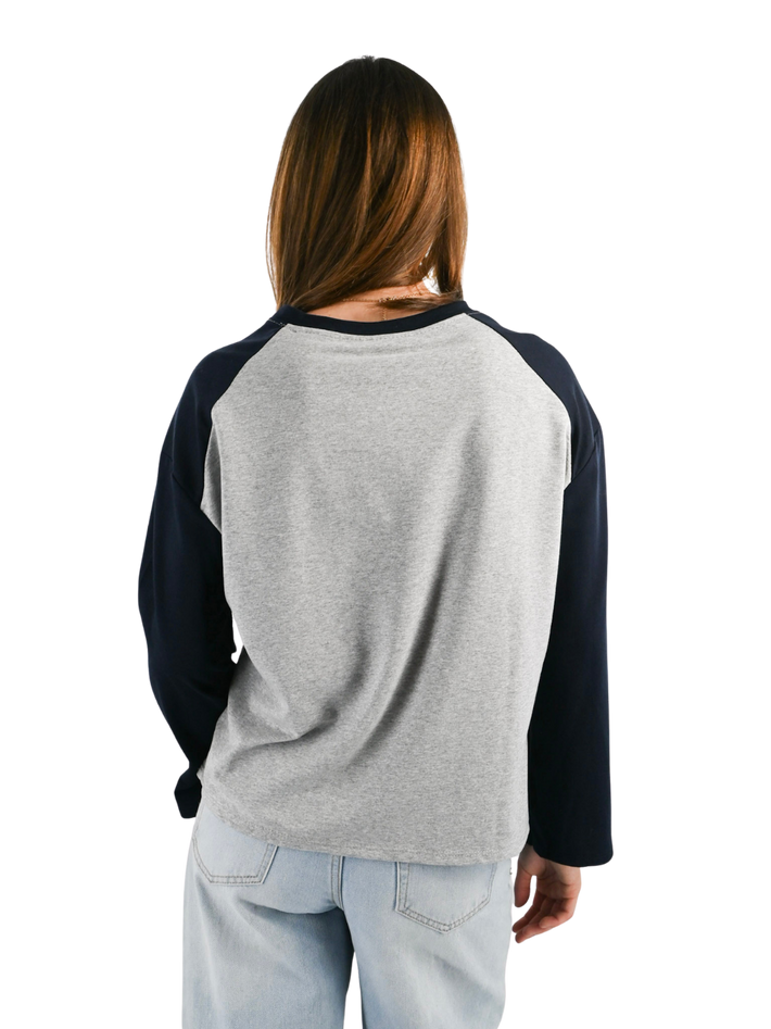 LA baseball long sleeve - navy/gray