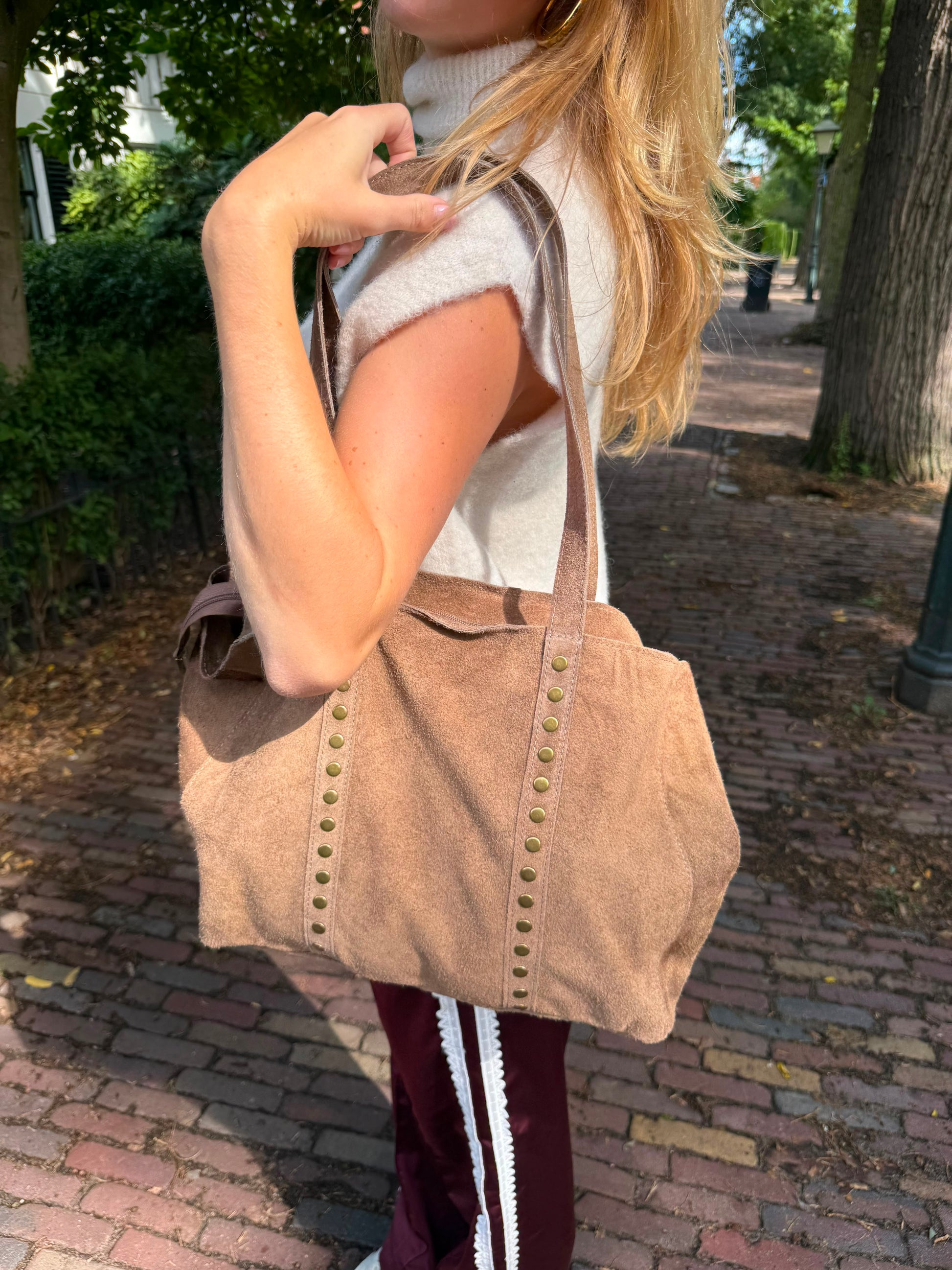 Nieten-Tasche - Taupe