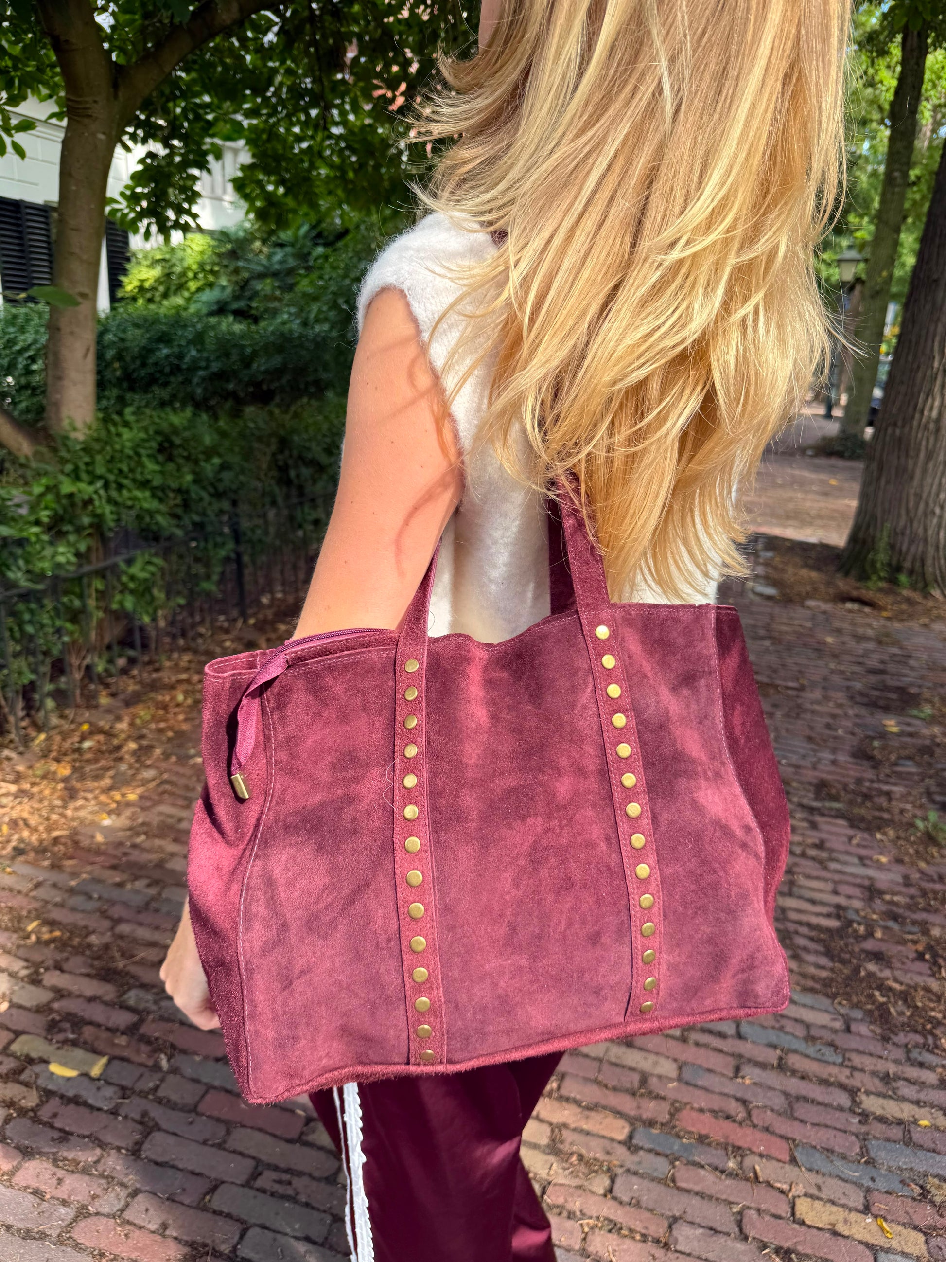 Nieten-Tasche - Bordeaux