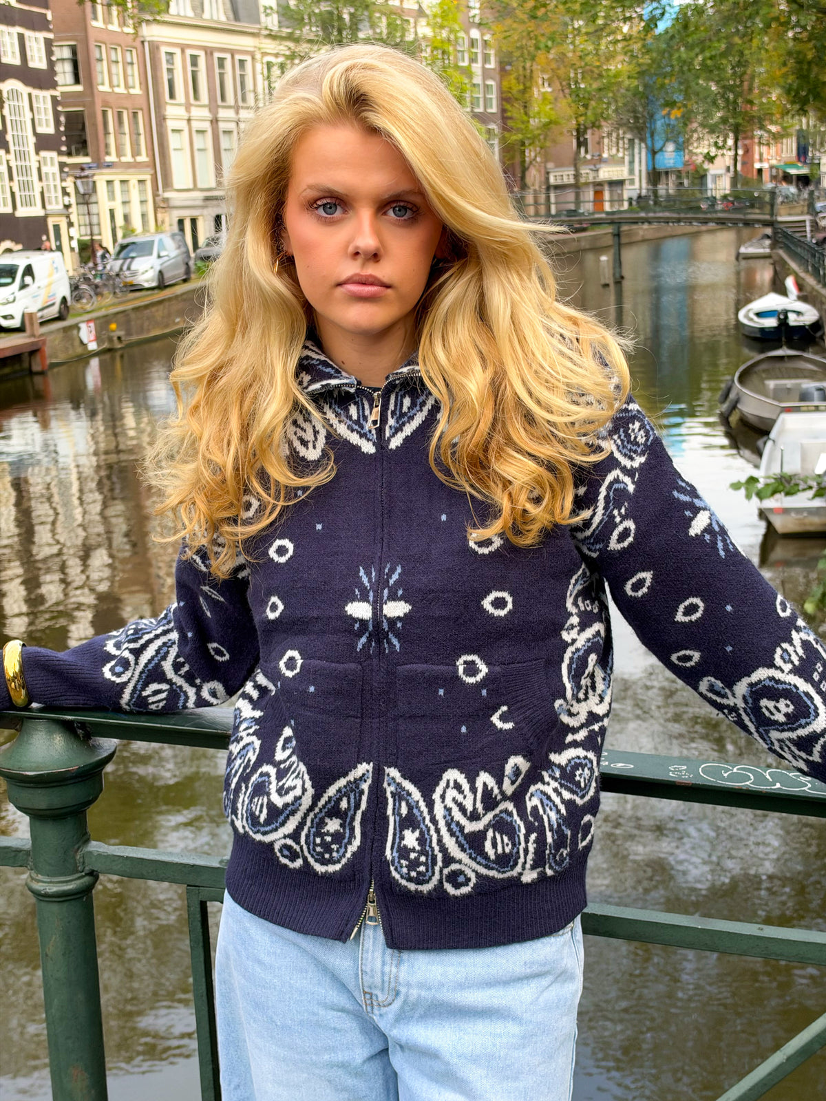 Aspen zipper knit - navy