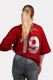 19 glitter knit tee - rood