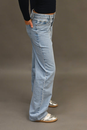 Classic wide-leg jeans - blue