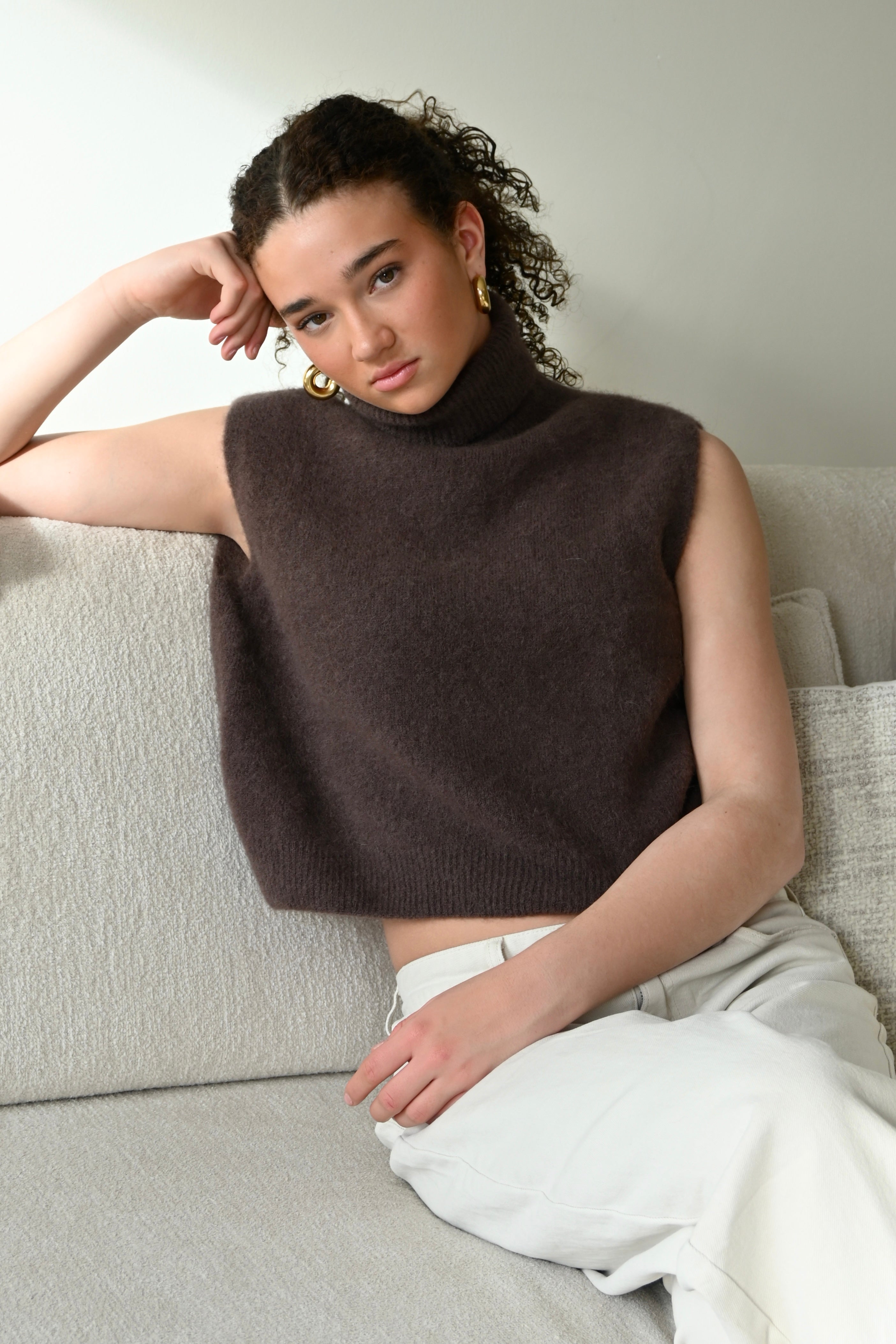 Cozy high knit - braun