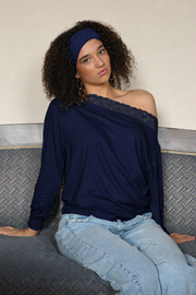 Michelle lace top - navy