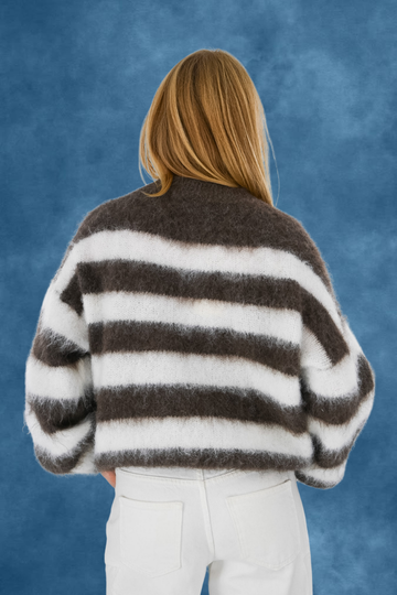 Molly knit - bruin/wit