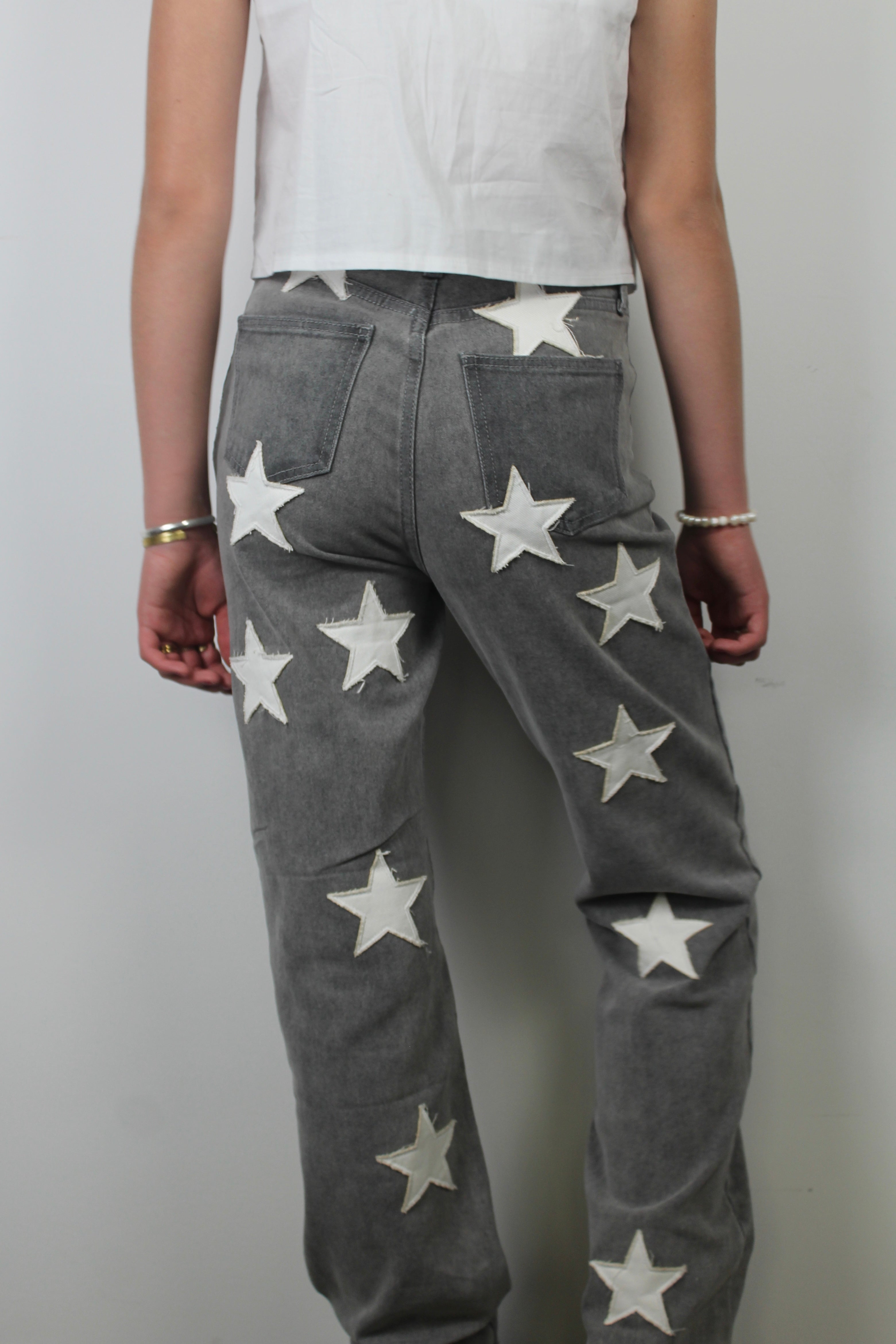 Counting stars jeans - grey/white