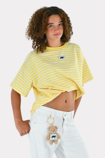 Striped Tiger T-Shirt - Butter Yellow/White