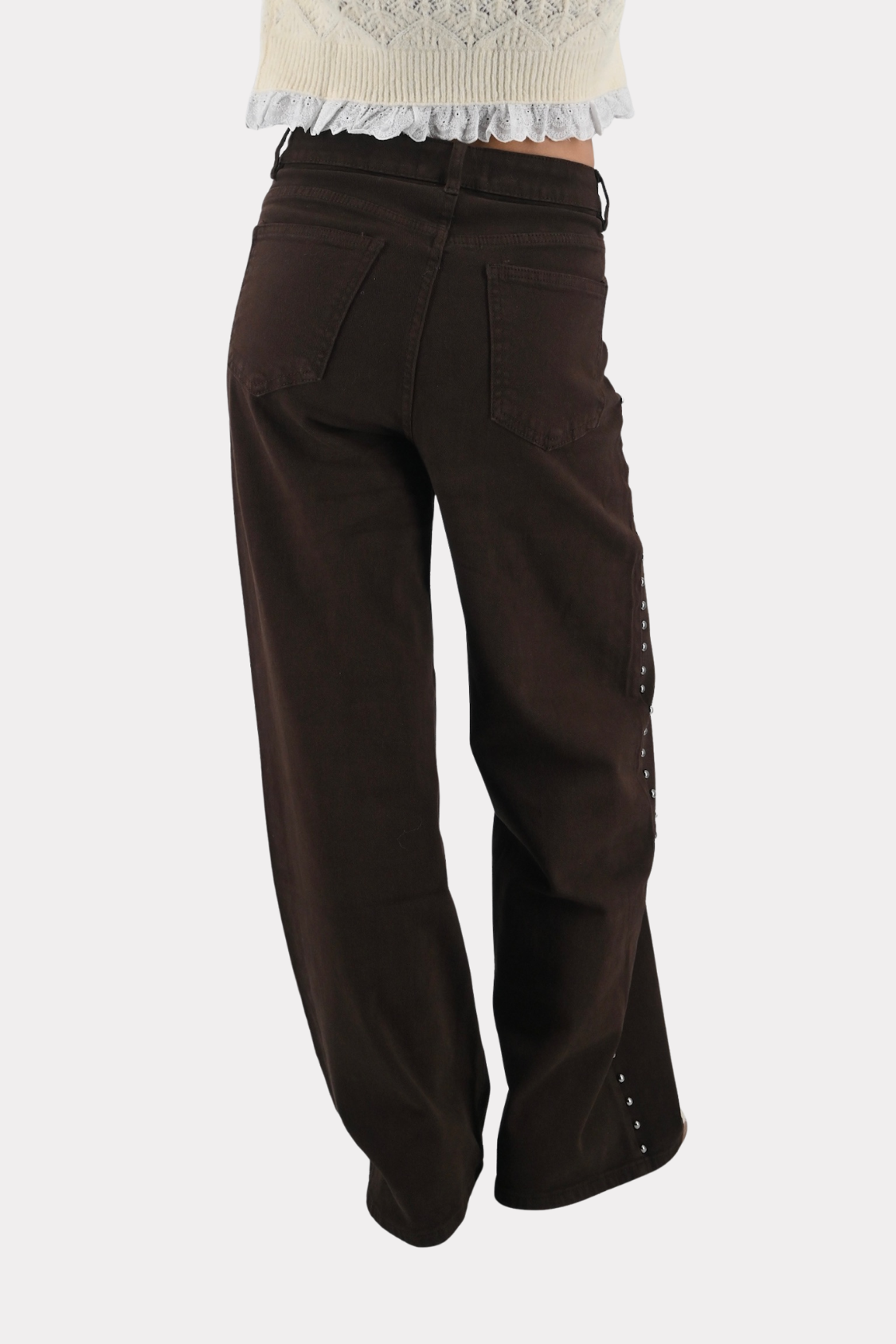 Studded-wide-leg-jeans-brown-fashiontiger-5