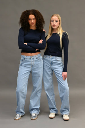 Classic wide-leg jeans - blue