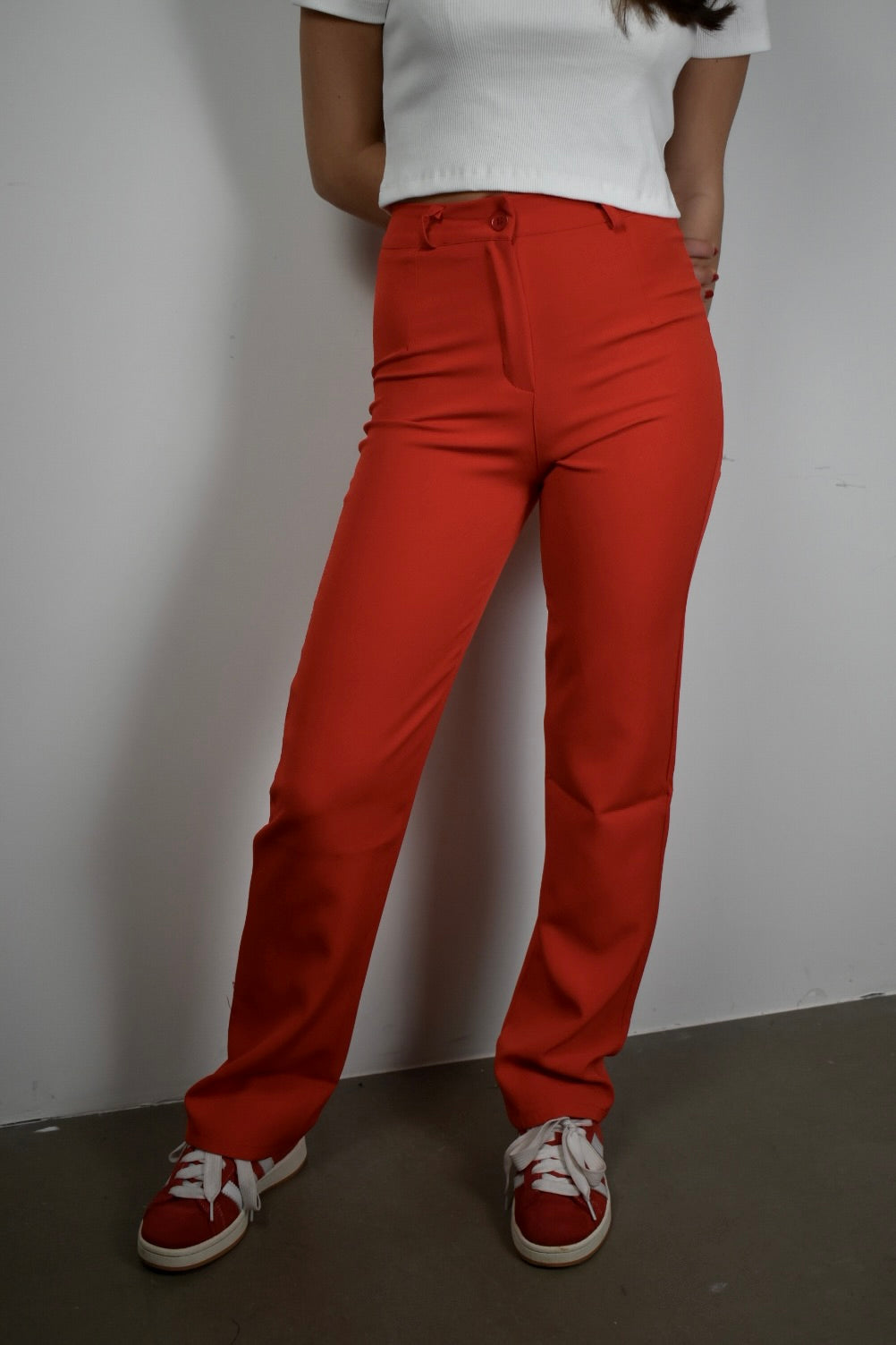 On fire pants - red