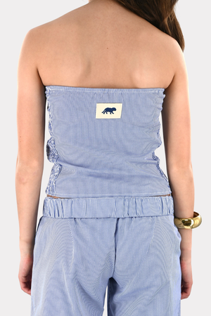 Tiger tube top striped - blauw/wit