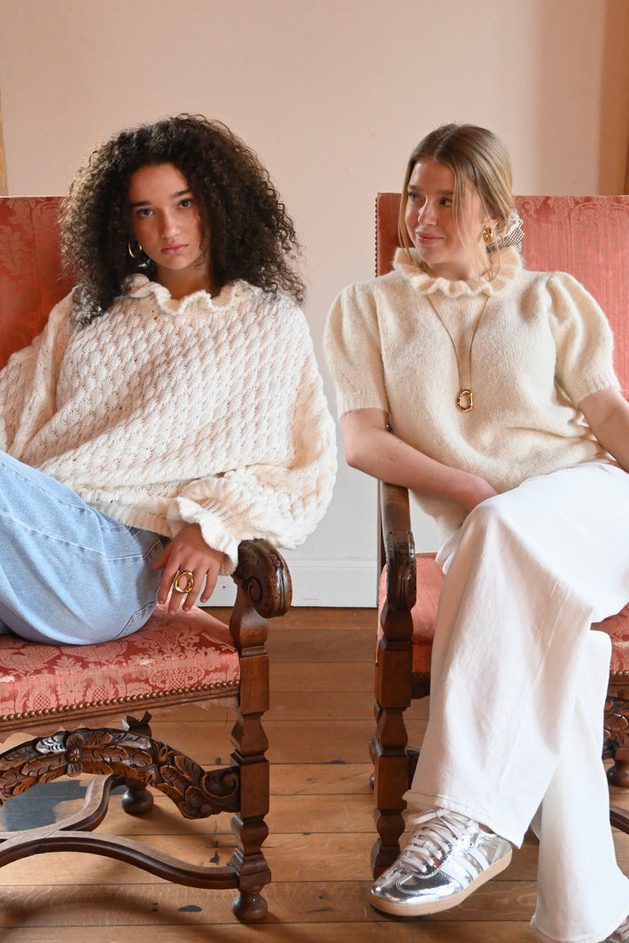 Cozy Bubble Strick - Creme