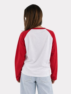 Tiger baseball longsleeve - rood/wit