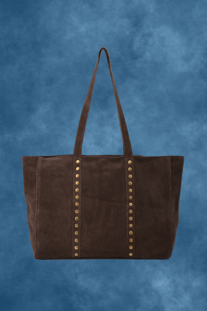 Nieten-Tasche - dunkelbraun