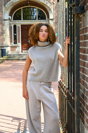 Gemütlicher Strickpullover - Taupe