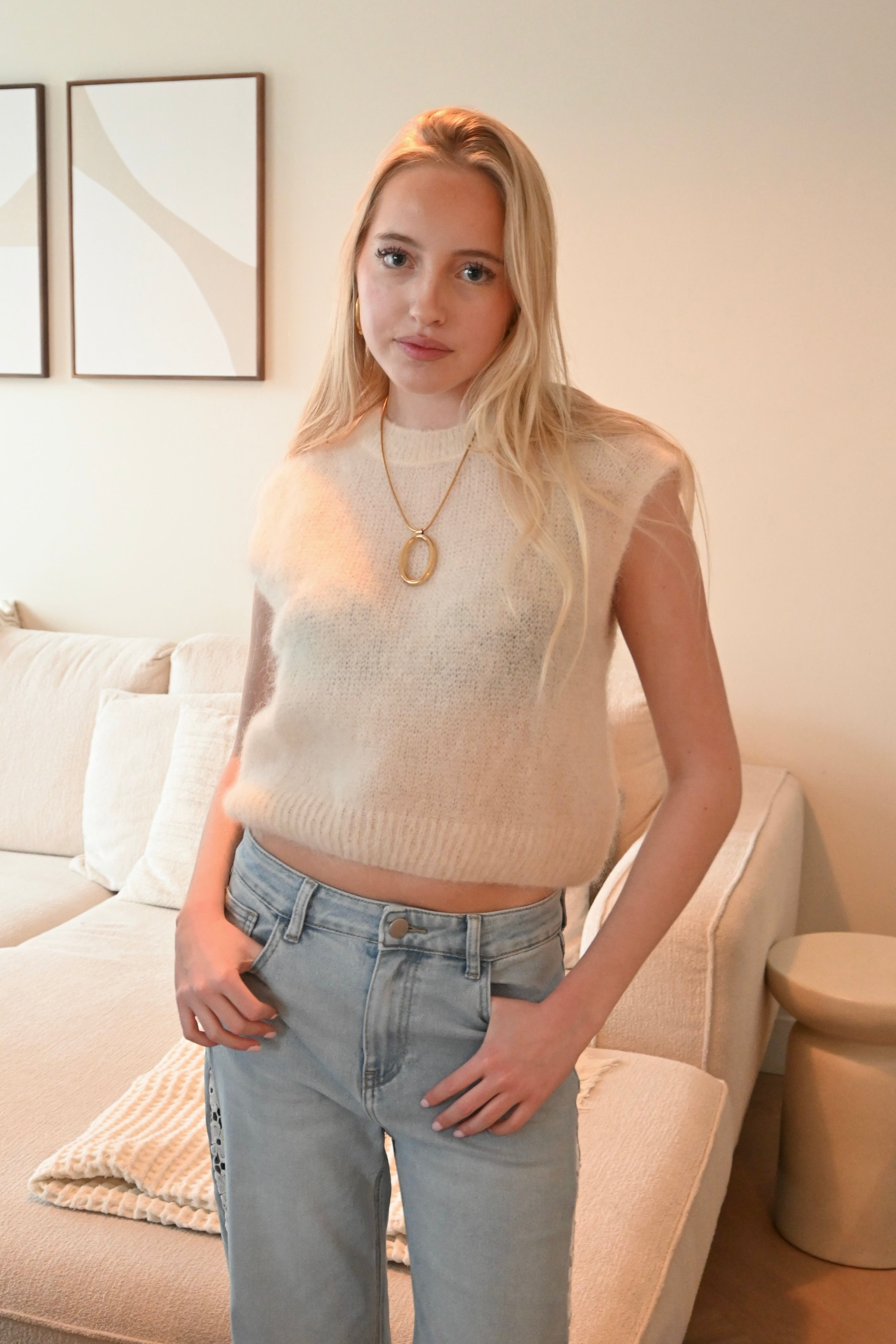 Weicher klassischer Strick  - ecru