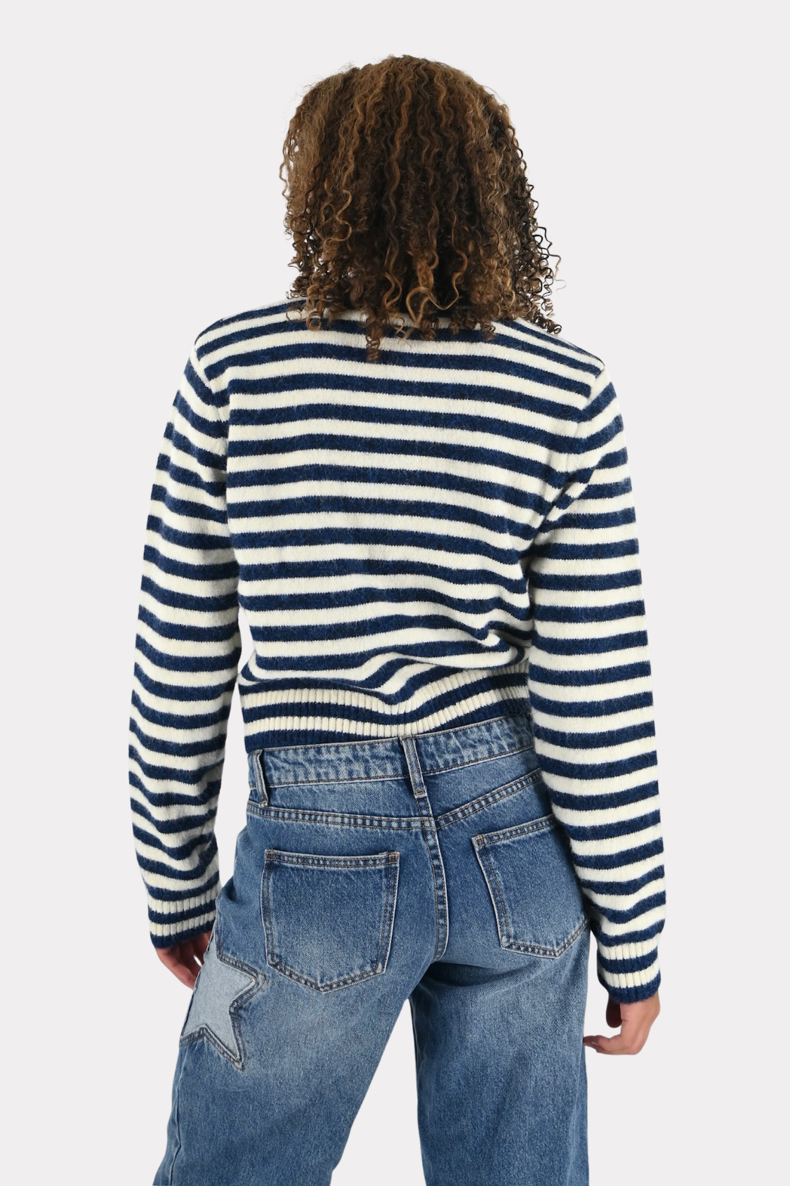 Ayla cardigan - navy/wit - fashiontiger 4