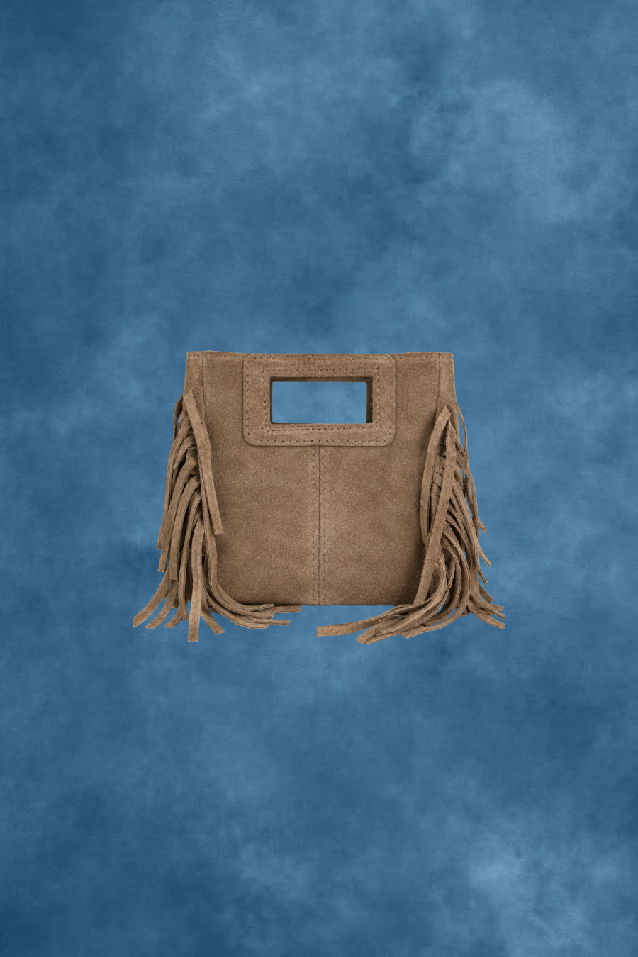 Suede fringe bag - taupe
