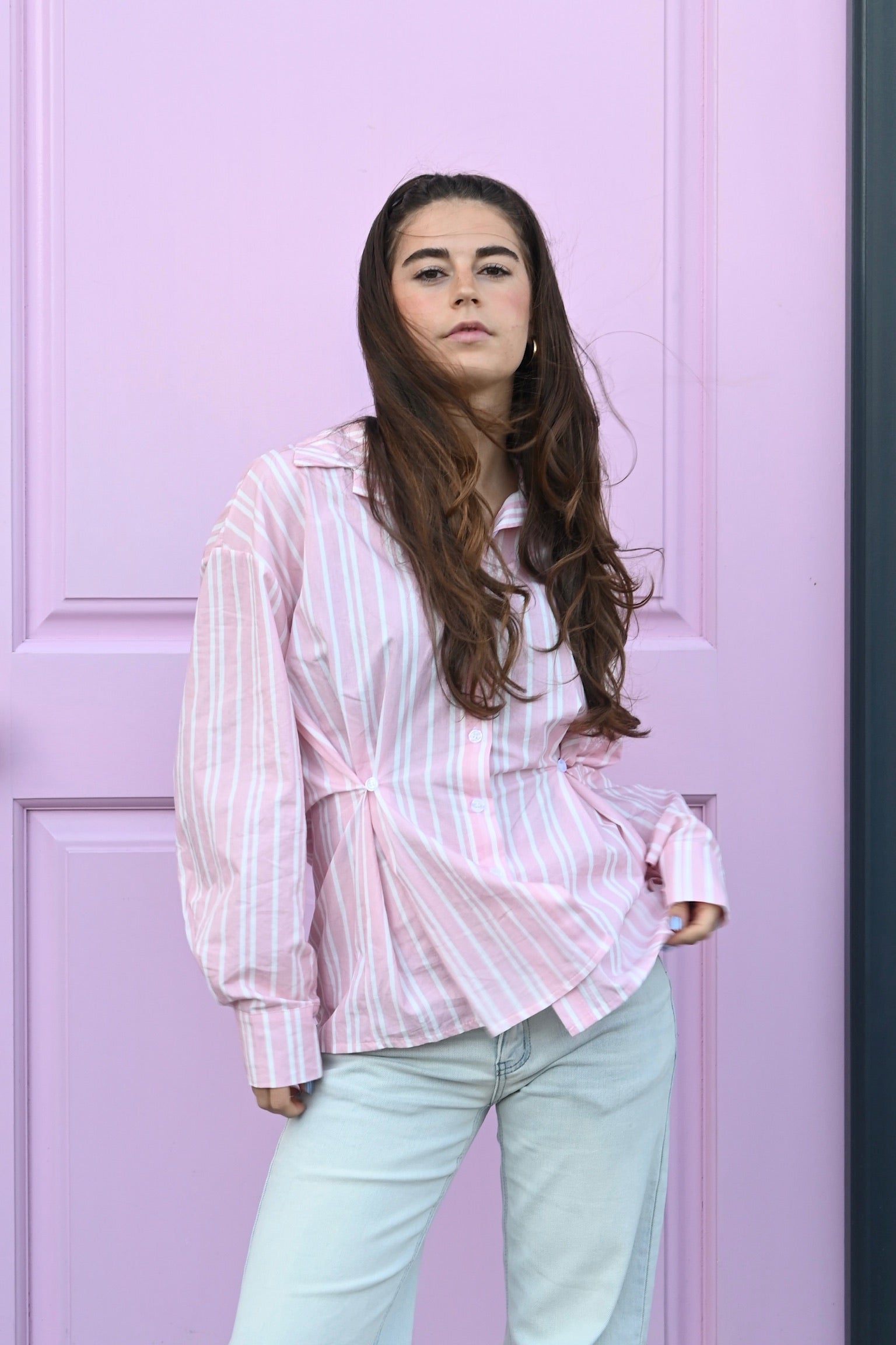 Fay-blouse-striped-roze/wit-fashiontiger-6